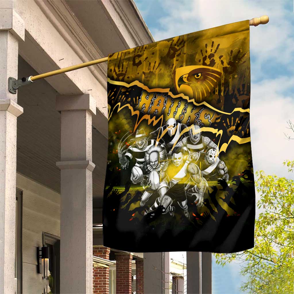 Step Into Horror Domain Hawks Football Garden Flag Halloween Horror Movie Characters - Aussie Hoodie