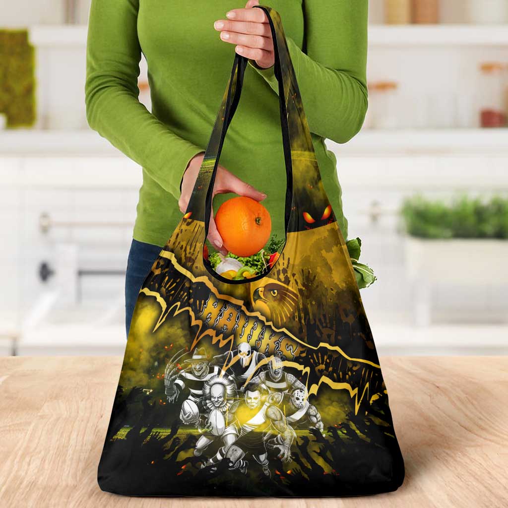 Step Into Horror Domain Hawks Football Grocery Bag Halloween Horror Movie Characters - Aussie Hoodie