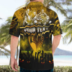Step Into Horror Domain Hawks Football Hawaiian Shirt Halloween Horror Movie Characters - Aussie Hoodie