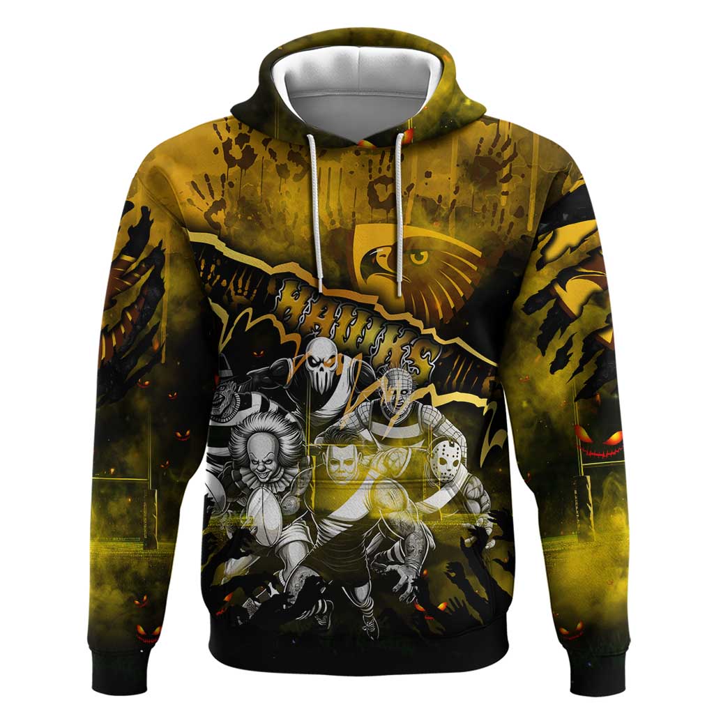 Step Into Horror Domain Hawks Football Hoodie Halloween Horror Movie Characters - Aussie Hoodie