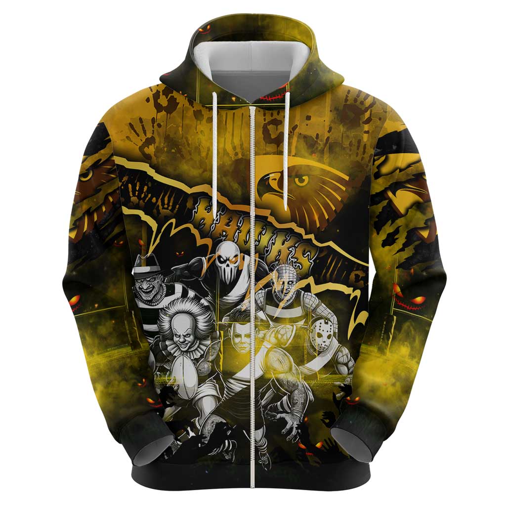 Step Into Horror Domain Hawks Football Hoodie Halloween Horror Movie Characters - Aussie Hoodie