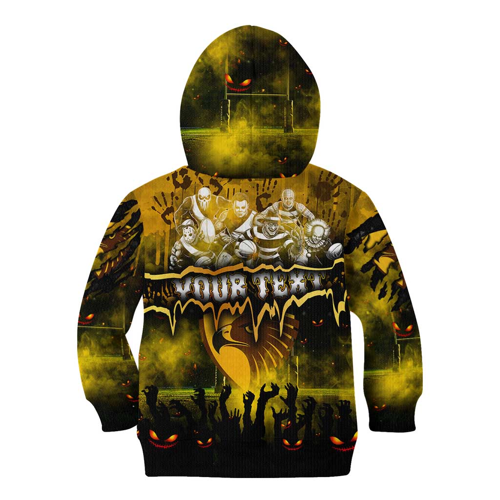 Step Into Horror Domain Hawks Football Kid Hoodie Halloween Horror Movie Characters - Aussie Hoodie