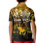 Step Into Horror Domain Hawks Football Kid Polo Shirt Halloween Horror Movie Characters - Aussie Hoodie