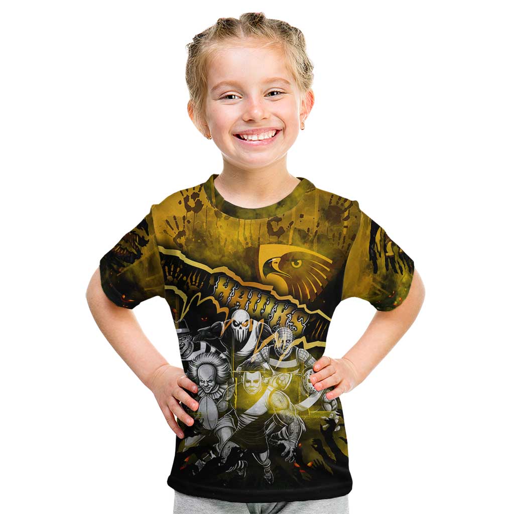 Step Into Horror Domain Hawks Football Kid T Shirt Halloween Horror Movie Characters - Aussie Hoodie