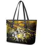 Step Into Horror Domain Hawks Football Leather Tote Bag Halloween Horror Movie Characters - Aussie Hoodie