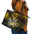 Step Into Horror Domain Hawks Football Leather Tote Bag Halloween Horror Movie Characters - Aussie Hoodie
