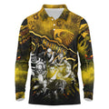 Step Into Horror Domain Hawks Football Long Sleeve Polo Shirt Halloween Horror Movie Characters - Aussie Hoodie