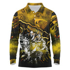Step Into Horror Domain Hawks Football Long Sleeve Polo Shirt Halloween Horror Movie Characters - Aussie Hoodie