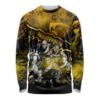 Step Into Horror Domain Hawks Football Long Sleeve Shirt Halloween Horror Movie Characters - Aussie Hoodie