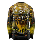 Step Into Horror Domain Hawks Football Long Sleeve Shirt Halloween Horror Movie Characters - Aussie Hoodie