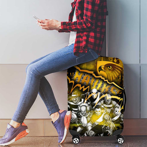 Step Into Horror Domain Hawks Football Luggage Cover Halloween Horror Movie Characters - Aussie Hoodie