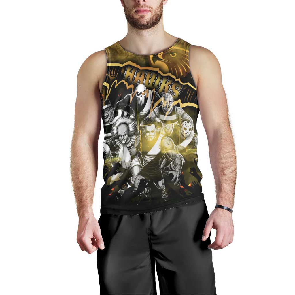 Step Into Horror Domain Hawks Football Men Tank Top Halloween Horror Movie Characters - Aussie Hoodie