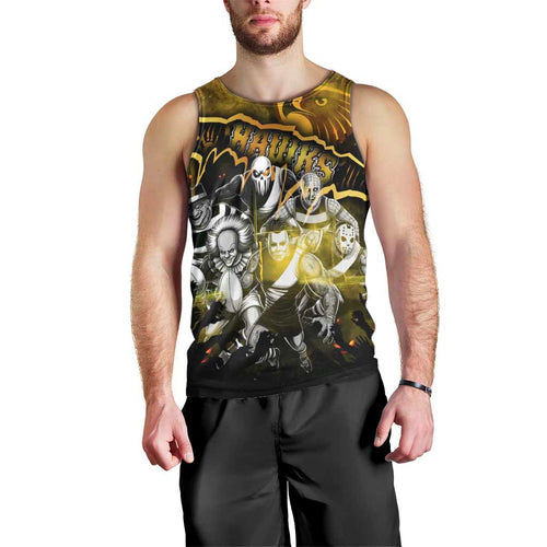 Step Into Horror Domain Hawks Football Men Tank Top Halloween Horror Movie Characters - Aussie Hoodie