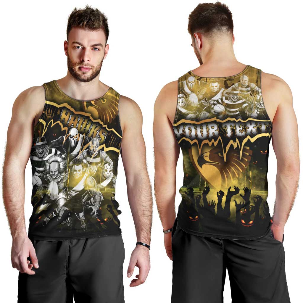 Step Into Horror Domain Hawks Football Men Tank Top Halloween Horror Movie Characters - Aussie Hoodie