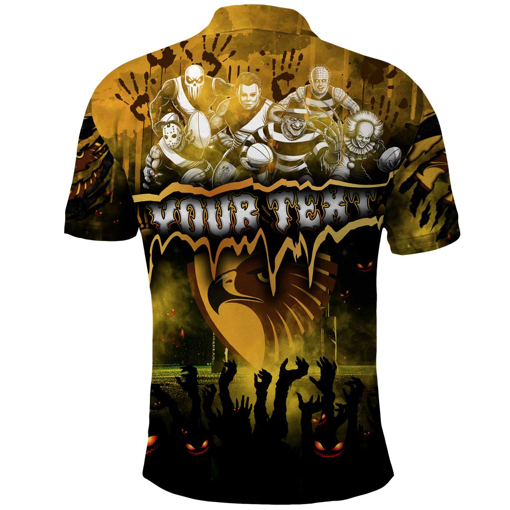 Step Into Horror Domain Hawks Football Polo Shirt Halloween Horror Movie Characters - Aussie Hoodie