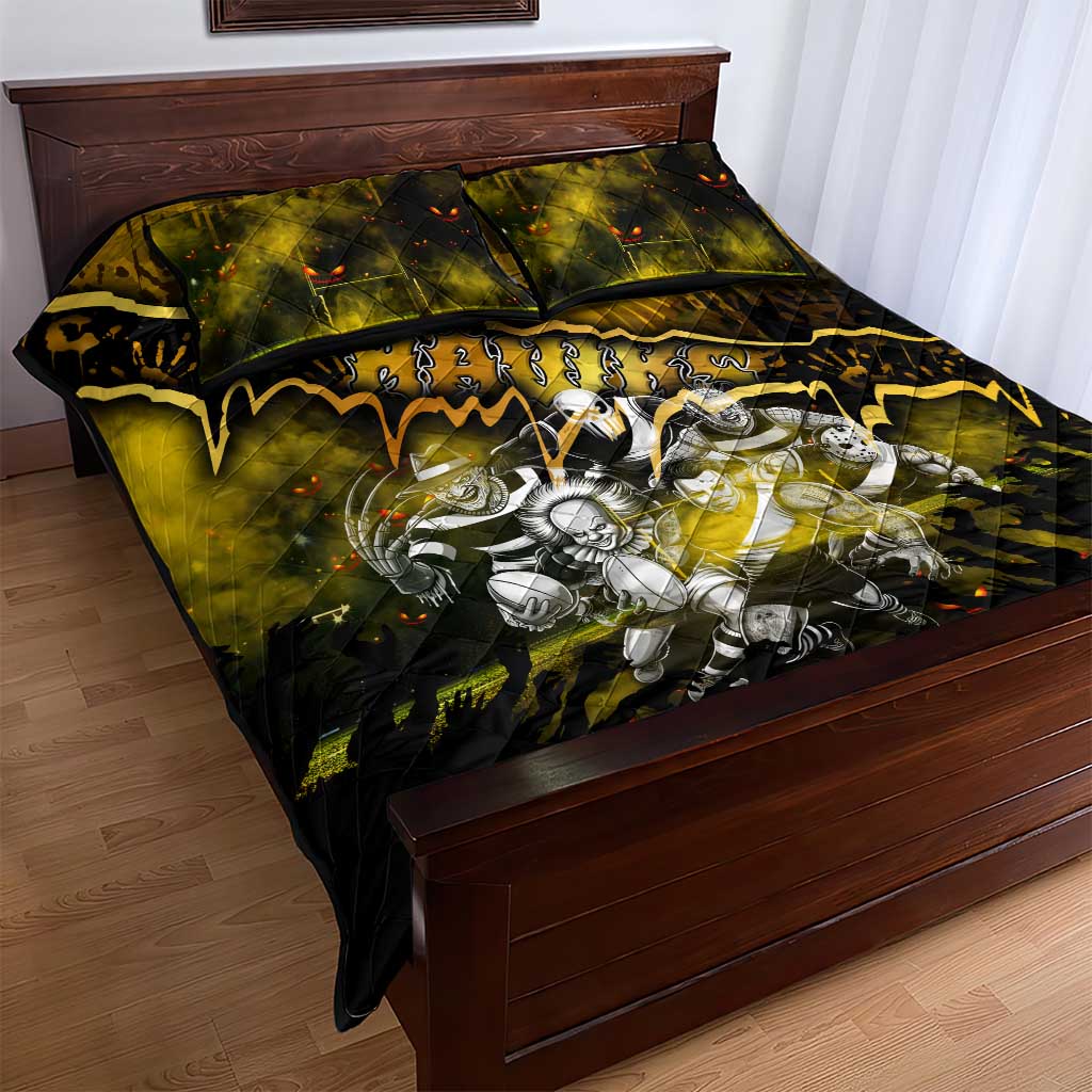 Step Into Horror Domain Hawks Football Quilt Bed Set Halloween Horror Movie Characters - Aussie Hoodie