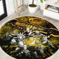 Step Into Horror Domain Hawks Football Round Carpet Halloween Horror Movie Characters - Aussie Hoodie
