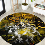 Step Into Horror Domain Hawks Football Round Carpet Halloween Horror Movie Characters - Aussie Hoodie