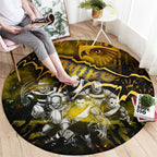 Step Into Horror Domain Hawks Football Round Carpet Halloween Horror Movie Characters - Aussie Hoodie