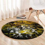 Step Into Horror Domain Hawks Football Round Carpet Halloween Horror Movie Characters - Aussie Hoodie