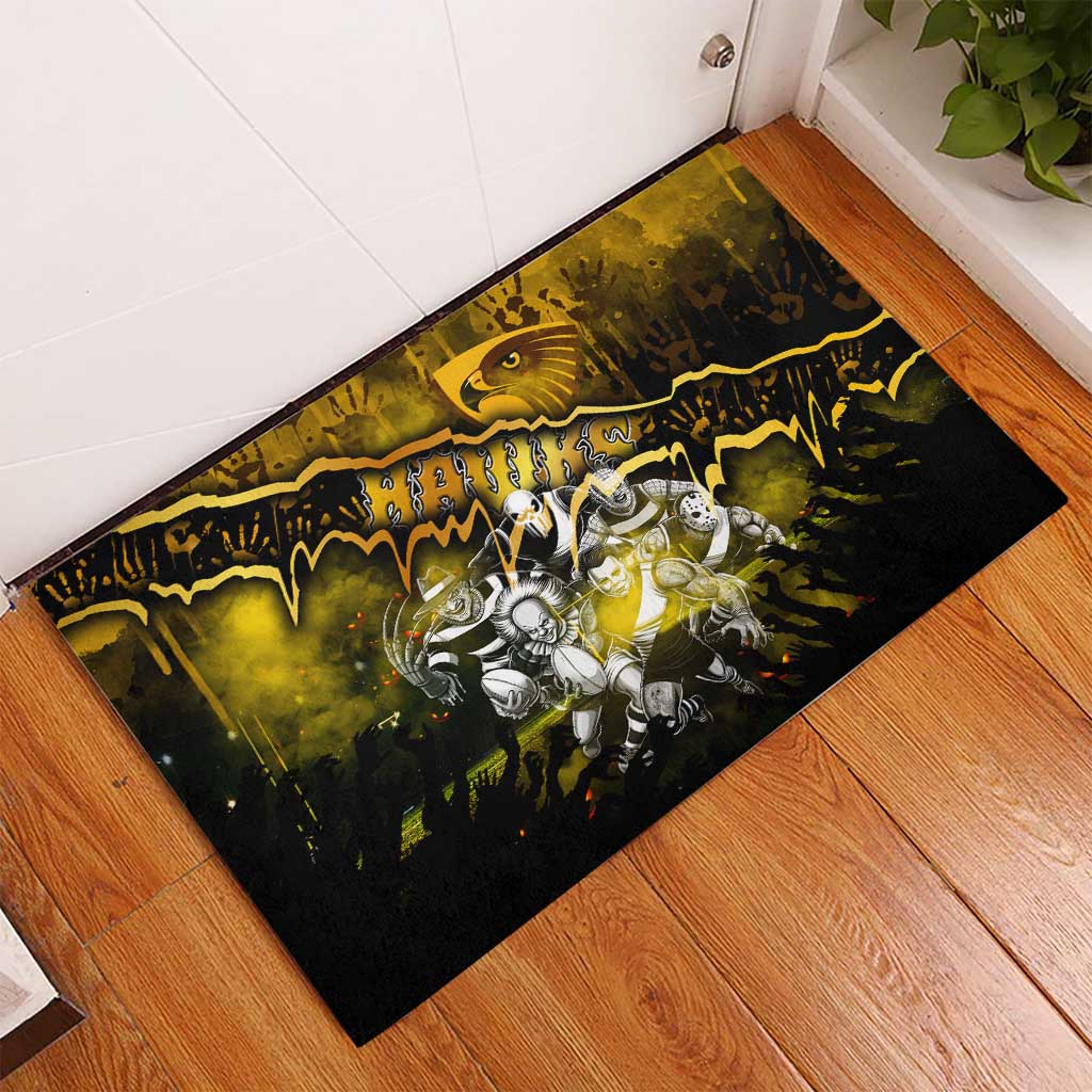 Step Into Horror Domain Hawks Football Rubber Doormat Halloween Horror Movie Characters - Aussie Hoodie