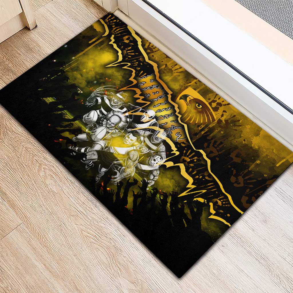 Step Into Horror Domain Hawks Football Rubber Doormat Halloween Horror Movie Characters - Aussie Hoodie