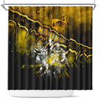Step Into Horror Domain Hawks Football Shower Curtain Halloween Horror Movie Characters - Aussie Hoodie