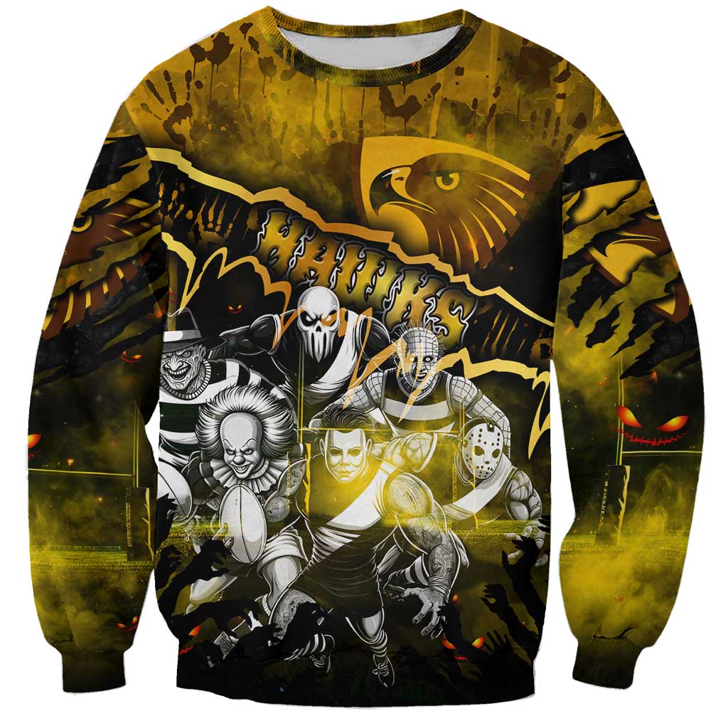 Step Into Horror Domain Hawks Football Sweatshirt Halloween Horror Movie Characters - Aussie Hoodie
