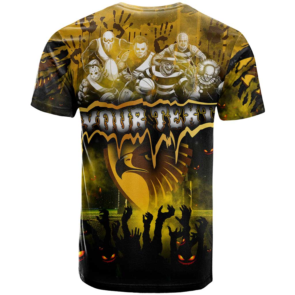 Step Into Horror Domain Hawks Football T Shirt Halloween Horror Movie Characters - Aussie Hoodie