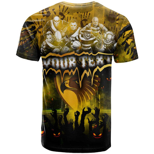 Step Into Horror Domain Hawks Football T Shirt Halloween Horror Movie Characters - Aussie Hoodie