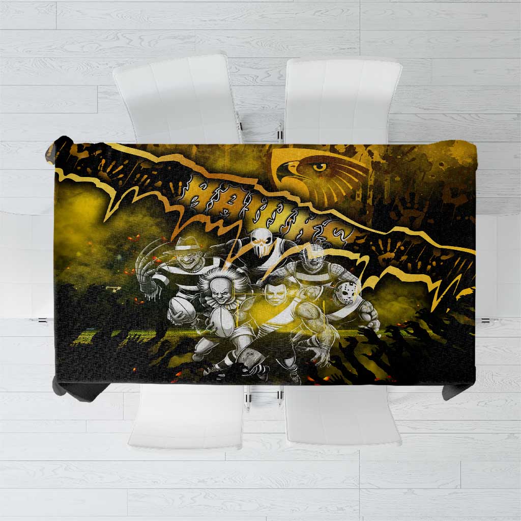 Step Into Horror Domain Hawks Football Tablecloth Halloween Horror Movie Characters - Aussie Hoodie