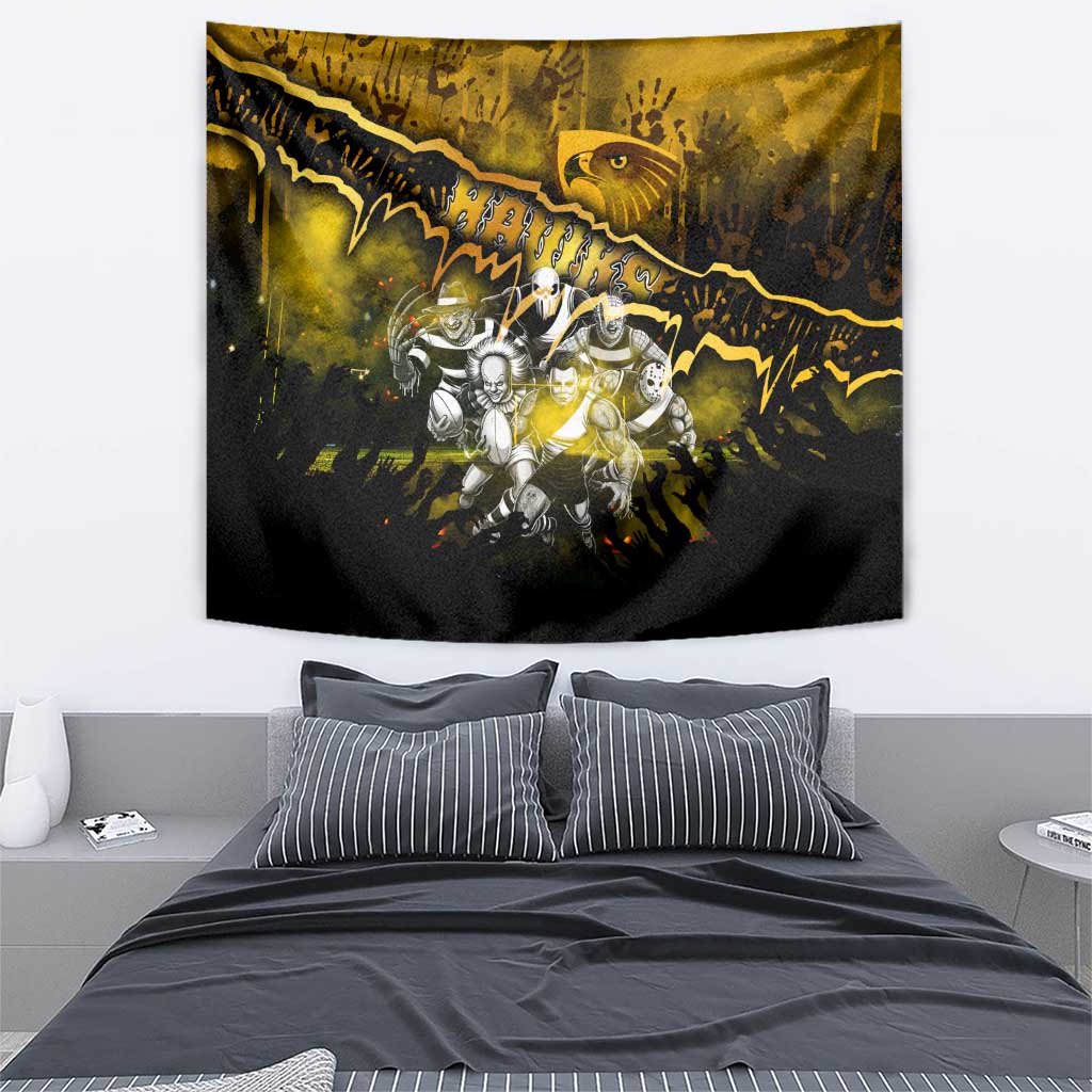 Step Into Horror Domain Hawks Football Tapestry Halloween Horror Movie Characters - Aussie Hoodie