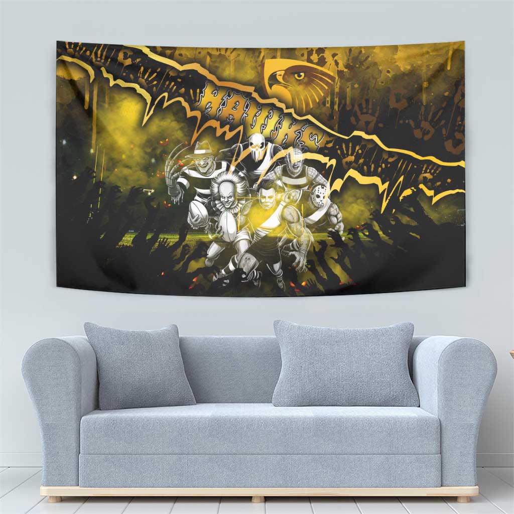 Step Into Horror Domain Hawks Football Tapestry Halloween Horror Movie Characters - Aussie Hoodie
