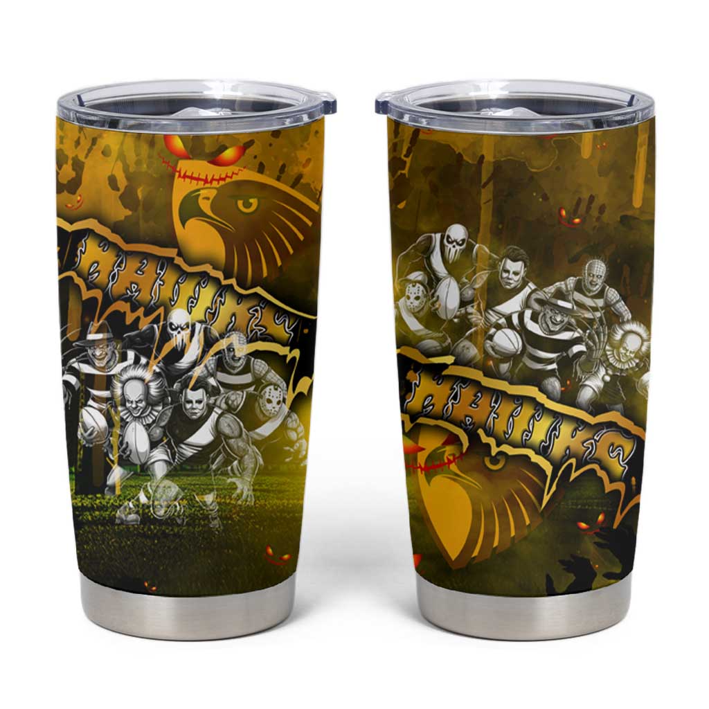 Step Into Horror Domain Hawks Football Tumbler Cup Halloween Horror Movie Characters - Aussie Hoodie
