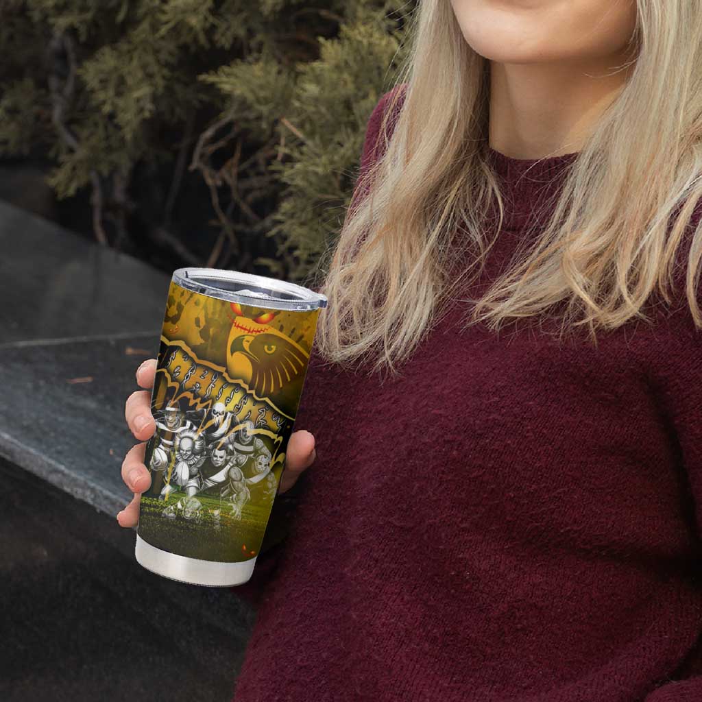 Step Into Horror Domain Hawks Football Tumbler Cup Halloween Horror Movie Characters - Aussie Hoodie