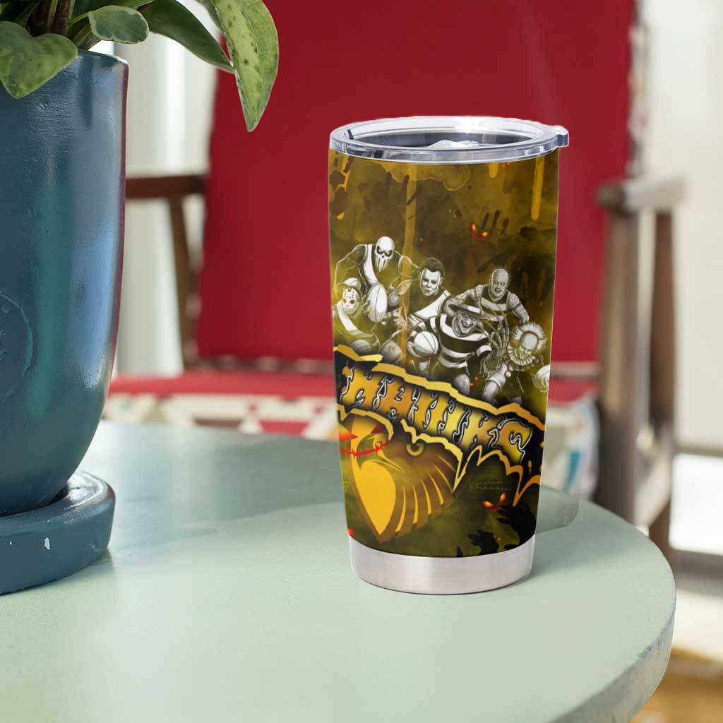 Step Into Horror Domain Hawks Football Tumbler Cup Halloween Horror Movie Characters - Aussie Hoodie