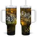 Step Into Horror Domain Hawks Football Tumbler With Handle Halloween Horror Movie Characters - Aussie Hoodie