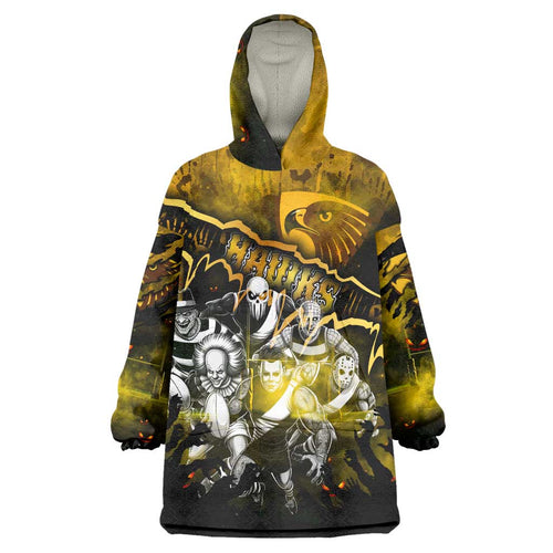 Step Into Horror Domain Hawks Football Wearable Blanket Hoodie Halloween Horror Movie Characters - Aussie Hoodie