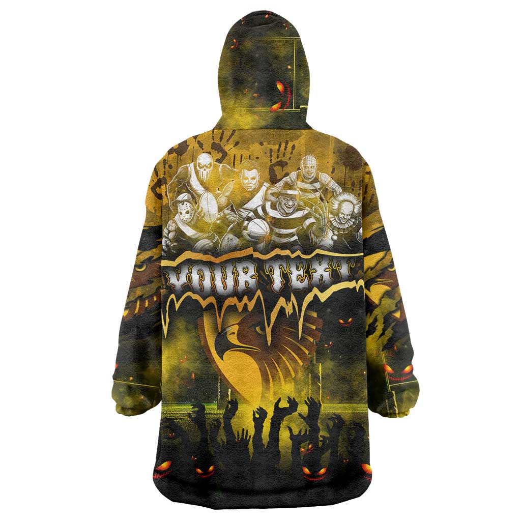 Step Into Horror Domain Hawks Football Wearable Blanket Hoodie Halloween Horror Movie Characters - Aussie Hoodie