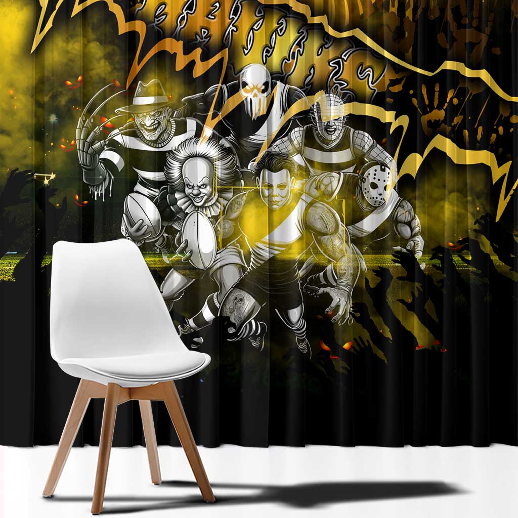 Step Into Horror Domain Hawks Football Window Curtain Halloween Horror Movie Characters - Aussie Hoodie