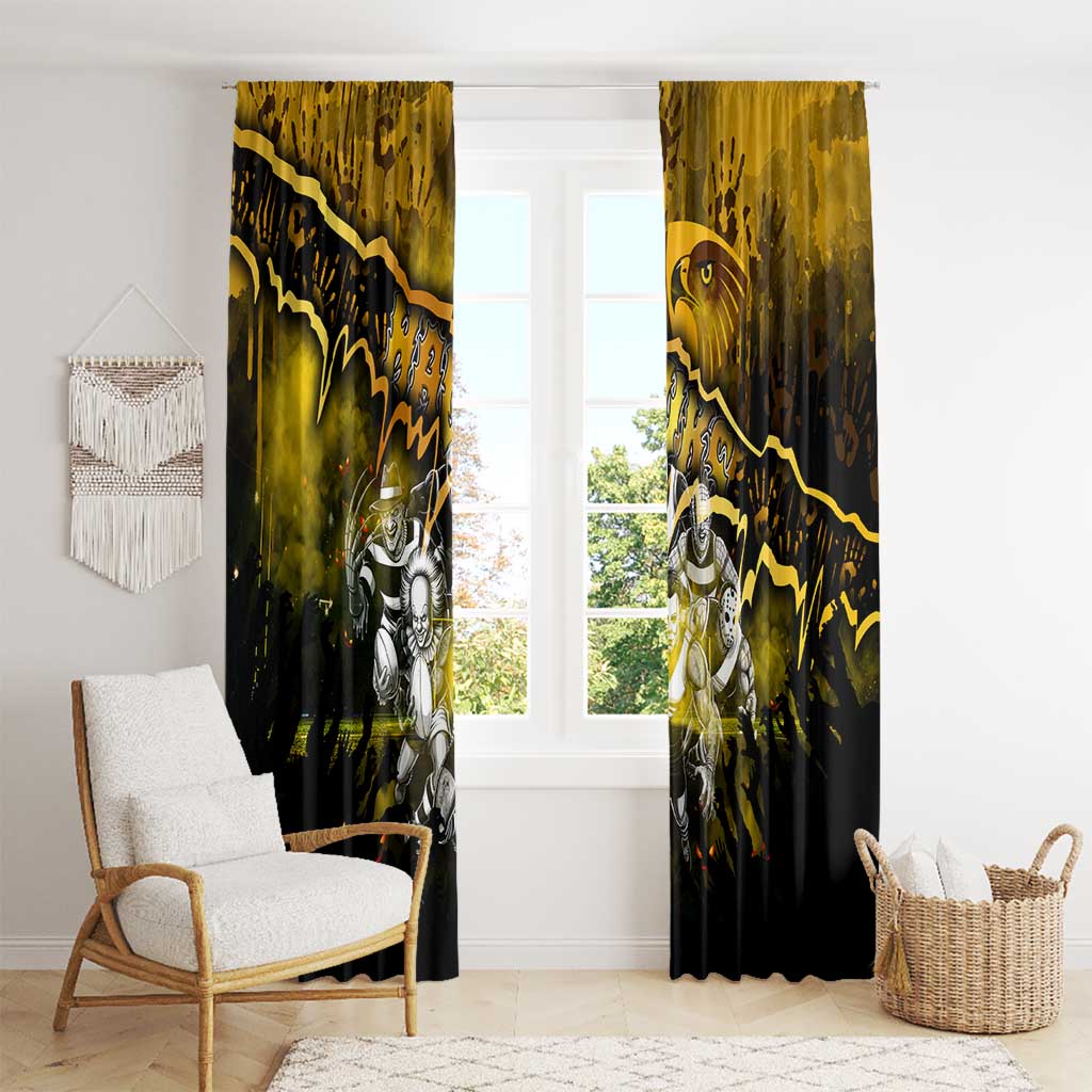 Step Into Horror Domain Hawks Football Window Curtain Halloween Horror Movie Characters - Aussie Hoodie