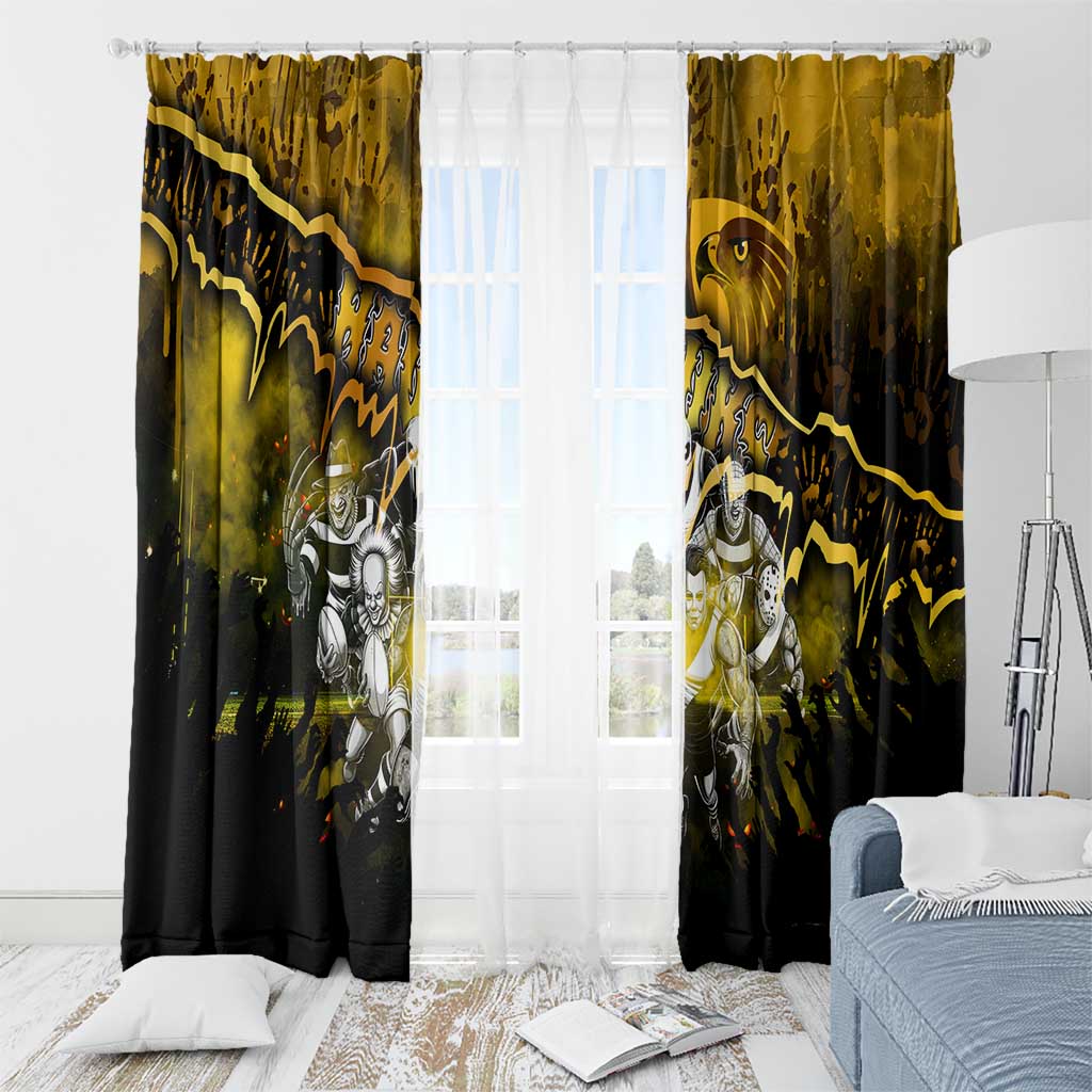 Step Into Horror Domain Hawks Football Window Curtain Halloween Horror Movie Characters - Aussie Hoodie