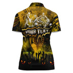 Step Into Horror Domain Hawks Football Women Polo Shirt Halloween Horror Movie Characters - Aussie Hoodie