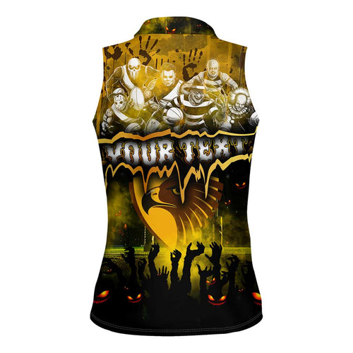 Step Into Horror Domain Hawks Football Women Sleeveless Polo Shirt Halloween Horror Movie Characters - Aussie Hoodie