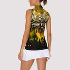 Step Into Horror Domain Hawks Football Women Sleeveless Polo Shirt Halloween Horror Movie Characters - Aussie Hoodie