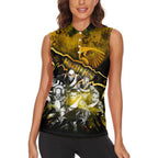 Step Into Horror Domain Hawks Football Women Sleeveless Polo Shirt Halloween Horror Movie Characters - Aussie Hoodie