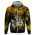 Step Into Horror Domain Hawks Football Zip Hoodie Halloween Horror Movie Characters - Aussie Hoodie