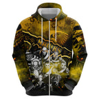 Step Into Horror Domain Hawks Football Zip Hoodie Halloween Horror Movie Characters - Aussie Hoodie