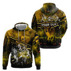 Step Into Horror Domain Hawks Football Zip Hoodie Halloween Horror Movie Characters - Aussie Hoodie
