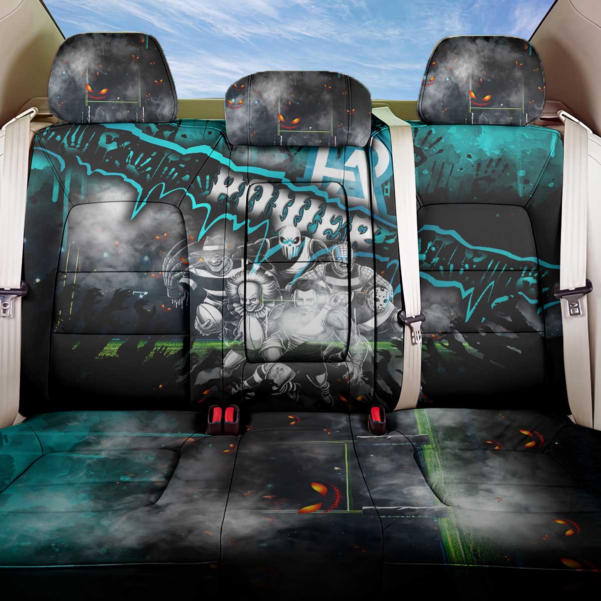 Step Into Horror Domain Power Football Back Car Seat Cover Halloween Horror Movie Characters - Aussie Hoodie
